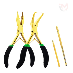Pince à micro-perles professionnelle pour extensions capillaires, outil de coiffure en acier inoxydable pour salon IMANS ENTERPRISES - Product Image 1