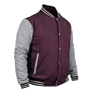 Varsity Jacket For Men Men's Jacket New Style Long Sleeves Crew Neck Collar Solid Color Quick Dry Breathable <b>Covered</b> <b>Button</b> - Product Image 2