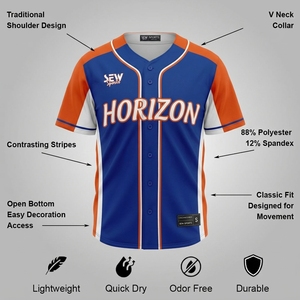 Maillot de baseball style vintage, doux, streetwear pour fans, maillot de baseball à séchage rapide, maillot de sport en mesh performant pour l'entraînement - Product Image 3