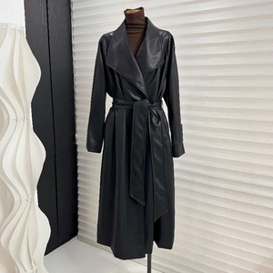 <b>Women</b> Luxury Sheepskin Long Coat Wholesale Winter Cowhide Long Coats New Stylish Genuine Leather <b>Jackets</b> For <b>Women's</b> - Product Image 3