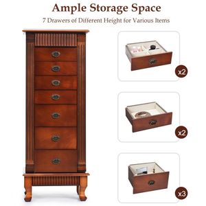 Porta a battente in legno gioielli armadio con cassetti organizzatori per la conservazione e la visualizzazione - Product Image 4