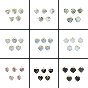 Natural Amethyst Electroplated Charms Handmade <b>Heart</b> Shape Gold Plated Amethyst Pendant For Jewelry Making Birthstone Charms - Product Image 6
