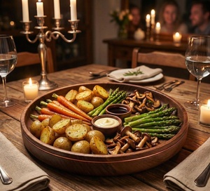 Cuenco de madera para servir, ideal para buffets, fiestas, eventos y catering. - Product Image 4