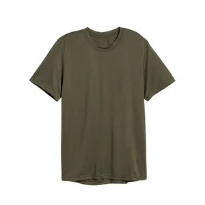 Camisetas de Hombre de Alta Calidad, Manga Corta, para Verano, Casuales, Tallas Grandes, Transpirables, de Algodón/Poliéster, Color Sólido, Cuello Redondo - Product Image 1