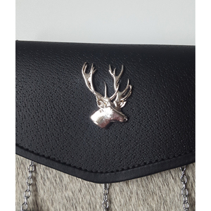 En gros GNG IMPEX Sporran écossais traditionnel en cuir noir et crin de cheval, 3 pompons, motif chardon, décontracté, quatre rangs - Product Image 3