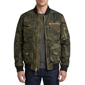 Green Field Flight Premium Bomber <b>Jacket</b> For <b>Men</b> Structured <b>Utility</b> Outerwear Polyester Patch Pockets Bomber <b>Jackets</b> - Product Image 6