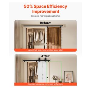 Kit Binario per Porta Scorrevole a Soffietto (Barn Door) da 36 Pollici, Montaggio Superiore, Resistente, Installazione Semplice, Scorrimento Fluido e Silenzioso, Facile da Installare - Product Image 3