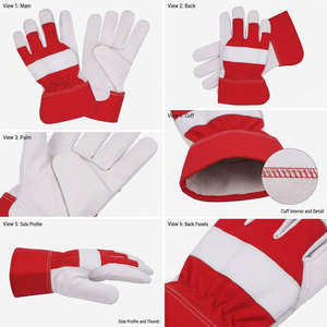 Guantes de Seguridad de Cuero de Oveja Resistentes, Cómodos y Resistentes a la Abrasión, Guantes de Algodón para Protección Personal en el Trabajo - Product Image 3