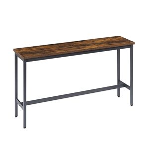 Juego de Mesa de Desayuno para Cocina Industrial con 3 Taburetes de Bar Tapizados en PU, Mesa de Bar Larga de Madera para Sala de Estar - Product Image 6
