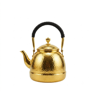 Hammered Copper <b>Tea</b> Kettle With Lid Metal Handle Vintage Design For Kitchen Use Handmade Teapot On Sale - Product Image 4