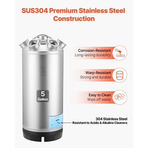 Kit di Pulizia per Fusti da 5 Galloni/19L con 4 Connessioni D-Coupler e Base in Gomma, Detergente per Linee di Birra - Product Image 2