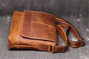 Bolso Mensajero para Portátil de Cuero Genuino, de Alta Calidad, Estilo Moderno Vintage, Bandolera, Maletín, para Viajes de Negocios, Ecológico - Product Image 4