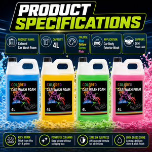 Schiuma Colorata per Lavaggio <span class=keywords><strong>Auto</strong></span> 4L, <span class=keywords><strong>Shampoo</strong></span> <span class=keywords><strong>Auto</strong></span> ad Alta Schiuma, Sapone per Cannone Schiumogeno, Liquido per Pulizia <span class=keywords><strong>Auto</strong></span>, Prodotti per la Cura dell'<span class=keywords><strong>Auto</strong></span> - Product Image 4