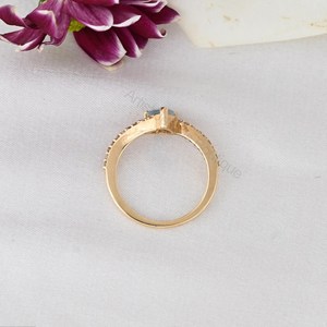 Anillo de Diamantes con Aguamarina Natural Santa María, Oro Sólido de 14K, Joyería Fina, Proveedor Mayorista OEM ODM - Product Image 4
