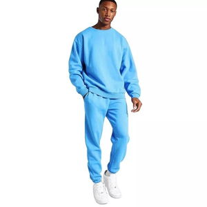Men's 100% Cotton Fleece Winter Sweatshirt Set Crew Neck Jogging Sweatsuit Custom Print Breathable Quick Dry Gym <b>Tracksuit</b> - Product Image 1