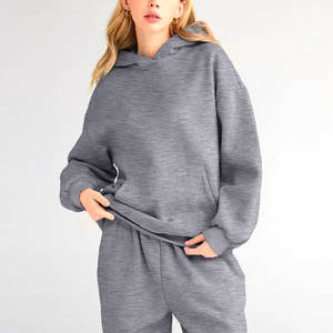 Sudadera con Capucha Oversize Gris para Mujer, Personalizable con Logotipo, Nueva, Casual, de Forro Polar Grueso, Venta al por Mayor - Product Image 3