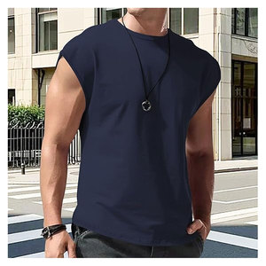 เสื้อกล้ามแขนกุดผู้ชาย คอกลม สีพื้น ทรงหลวม เสื้อยืดลำลองสำหรับออกกำลังกายในฤดูร้อน น้ำหนักเบา - Product Image 2