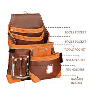 Wholesale Genuine Leather Professional <b>Carpenters</b> <b>Tool</b> Belt Set Pouches Combo Bag Custom Design Industrial Leather <b>Tool</b> Belt - Product Image 3