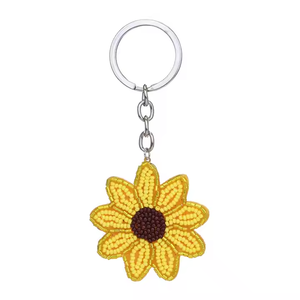 New <b>Daisy</b> Beaded Keychain Bohemian Fashion Sunflower Rice Bead keychain - Product Image 1