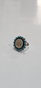 Bague Victoria Queen faite à la main avec pierres turquoise, argent naturel 92,5, bague de cocktail bohème pour femme, cadeau pour elle, qualité supérieure - Product Image 2