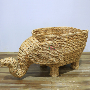 Cesta de Almacenamiento de Mimbre Hecha a Mano con Forma de Elefante para Organizar Juguetes Infantiles, Cesta Decorativa Ecológica - Product Image 3