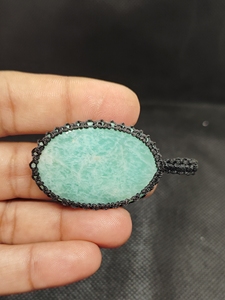 สร้อยคอจี้หินอะมาโซไนต์ทำมือสไตล์มาคราเม่โบราณ เครื่องประดับหินบำบัด ของขวัญสไตล์โบโฮมาคราเม่สำหรับผู้หญิง - Product Image 5