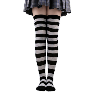 Women's Autumn Winter Christmas Halloween Knee-<b>High</b> Striped Cosplay <b>Socks</b> Breathable <b>Knitted</b> Long <b>Thigh</b> Coverage for Parties - Product Image 4