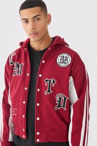 Low Price Custom Men's Windproof Varsity Bomber Jacket Chenille Embroidery 100% Wool Leather Sleeves Front University Team - Product Image 6