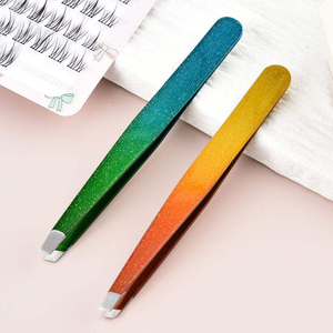Juego de Pinzas para Cejas de Marca Privada con Logotipo Personalizado, Pinzas de Precisión de Acero Inoxidable Coloridas para Depilación Facial - Product Image 4