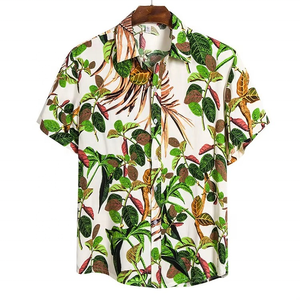 Camisa Hawaiana Personalizada Unisex de Manga Corta, Tela de Lona, Corte Regular, Impresión de Logotipo Personalizado, Ecológica, de Secado Rápido para Hombre - Product Image 2