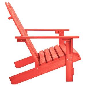 Chaise de jardin deux places en bois de sapin massif, durable et élégante, de couleur rouge - Product Image 3