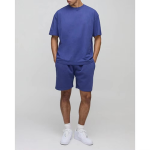 Nouveaux ensembles de shorts de jogging pour hommes à la mode, sur mesure, vente en gros, t-shirt et short respirants, grande taille, tenue d'été 2 pièces, pas cher - Product Image 4