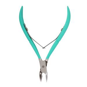 Coupe-ongles incurvé en acier inoxydable avec poignées turquoise, pointe biseautée tranchante pour ongles des doigts, usage adulte, conception durable, style simple - Product Image 6