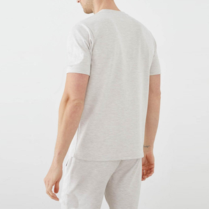 Conjuntos casuales de verano para hombre, camiseta de manga corta de color sólido, pantalones cortos con cordón, ropa de calle, conjunto deportivo estampado para hombre, 2 piezas - Product Image 2