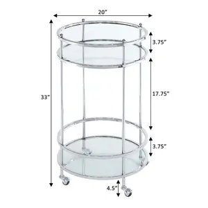 Chariot de service de luxe en métal fait main pour thé et boissons, chariot de bar utilitaire moderne en métal plaqué, sûr et fabriqué par Zahid Exports - Product Image 4