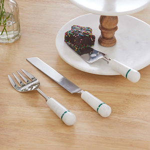 Designer Dining Cutlery <b>Set</b> <b>Marble</b> Handle Stainless Steel Flatware Spoon Fork Knife <b>Set</b> Premium Kitchen Tableware - Product Image 1