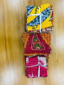 Échantillons de tissu indien vintage Kantha, carrés de 5 pouces, pré-coupés, 100% coton, pack de charmes pour couture et patchwork - Product Image 3