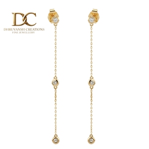 Pendientes de Oro Amarillo Sólido de 14 Quilates con Diamante Cultivado en Laboratorio Certificado por IGI, Corte Redondo, para Mujer, Regalo para Cualquier Ocasión Especial - Product Image 1