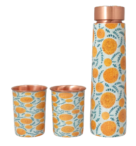 100% <b>Copper</b> <b>Water</b> <b>Bottle</b> Bulk Supply Travel Gifting Used Royal Design Enamel Printed Eco-Friendly Drinkware <b>Bottle</b> - Product Image 2
