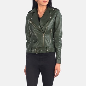 Sleek Women's New Quilted Woven Genuine <b>Leather</b> <b>Jacket</b> Trendy Modern Customizable Fit Durable and Breathable Women <b>Jacket</b> - Product Image 3