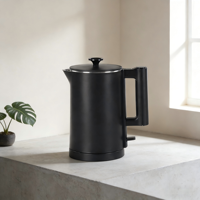 Bouilloire électrique à double paroi de 1,7 L, nouvelle qualité, en acier inoxydable, théière, chauffe-eau sans fil pour usage domestique, colorée