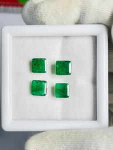 Émeraude naturelle de Zambie, taille émeraude, 6,73 carats, 4 pièces, couleur verte premium, lustre excellent, qualité supérieure, certifiée IGI, pour collectionneur - Product Image 4
