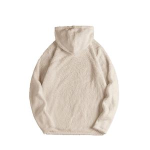 2025 hommes hiver solide Sherpa sweats à capuche épaissir chaud manteau sweats à capuche personnalisé coupe régulière pull à capuche 100% organique imperméable - Product Image 2