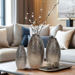 Sophisticated Aluminum Flower Vase Premium Handmade Decorative Piece Luxury Floral Display Beautiful Home Interior Styling e - Product Image 6