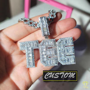 สร้อยคอจี้เพชร "สลัม" สำหรับผู้ชายผู้หญิงทำจากลิงก์คิวบา - Product Image 5