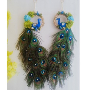 Beautiful Indian Premium Peacock Feather Floral <b>Wall</b> Hanging Luxury Peacock Decor Floral Home Decoration Aesthetic Decor - Product Image 2