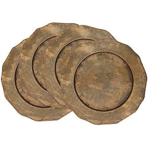 Assiettes de présentation de luxe écologiques en acier inoxydable, couleur personnalisée, gravées, pour mariage, décoration de table - Product Image 3