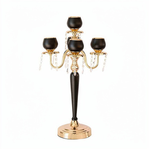 5 Arms Tall <b>Black</b> Candle Holder Wedding Table Centerpieces Other Candle Holders <b>Lanterns</b> and Candle Jars Candelabra - Product Image 1