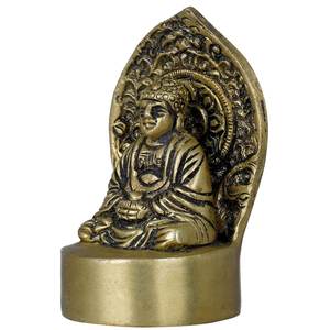 Exótica Escultura de Buda Sentado de Latón Hecha a Mano en India, 3 Pulgadas, Modelo ZEN772, Ideal para Regalo, Hecho en India - Product Image 2