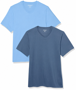 เสื้อยืดผู้ชายสีฟ้าอ่อนเรียบง่าย แขนสั้น สไตล์ลำลอง ผ้าเนื้อนุ่ม ระบายอากาศดี เหมาะสำหรับฤดูร้อน แฟชั่นสตรีทแวร์ - Product Image 1